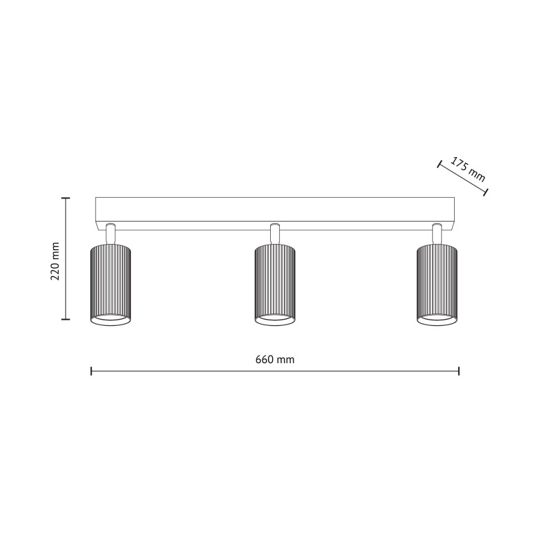 Reflektor sufitowy ryflowany 3x GU10 Tune brązowy TK Lighting
