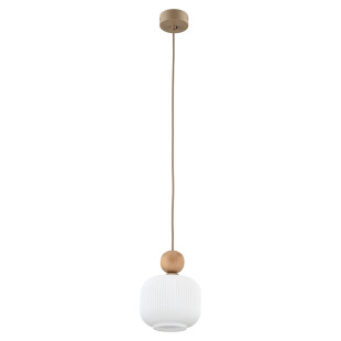 Lampa wisząca Ballo - szklany klosz, drewno | TK Lighting