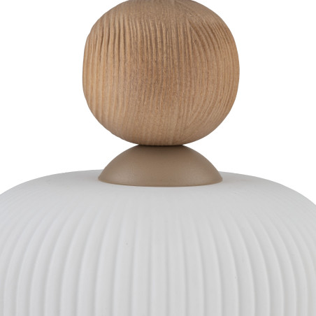 Lampa wisząca Ballo - szklany klosz, drewno | TK Lighting