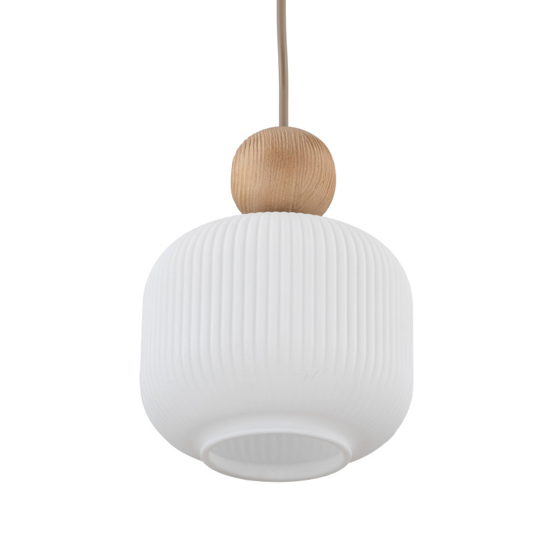 Lampa wisząca Ballo - szklany klosz, drewno | TK Lighting