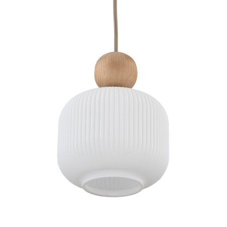 Lampa wisząca Ballo - szklany klosz, drewno | TK Lighting
