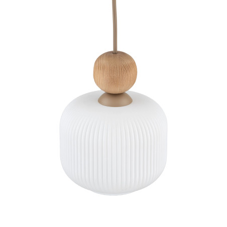Lampa wisząca Ballo - szklany klosz, drewno | TK Lighting