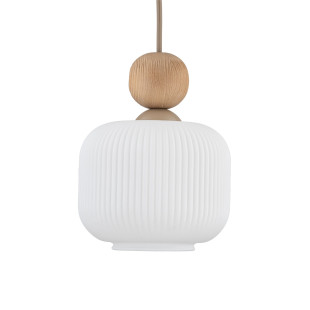 Lampa wisząca Ballo - szklany klosz, drewno | TK Lighting