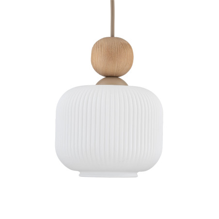 Lampa wisząca Ballo - szklany klosz, drewno | TK Lighting