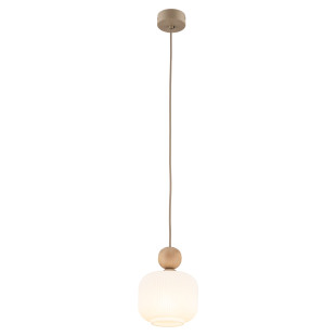 Lampa wisząca Ballo - szklany klosz, drewno | TK Lighting