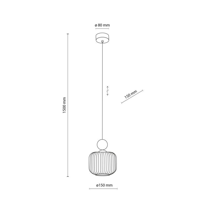 Lampa wisząca Ballo - szklany klosz, drewno | TK Lighting