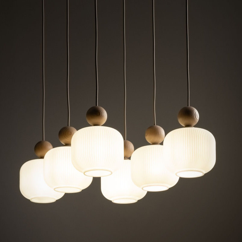Lampa wisząca szklana 6 punktowa Ballo - TK Lighting