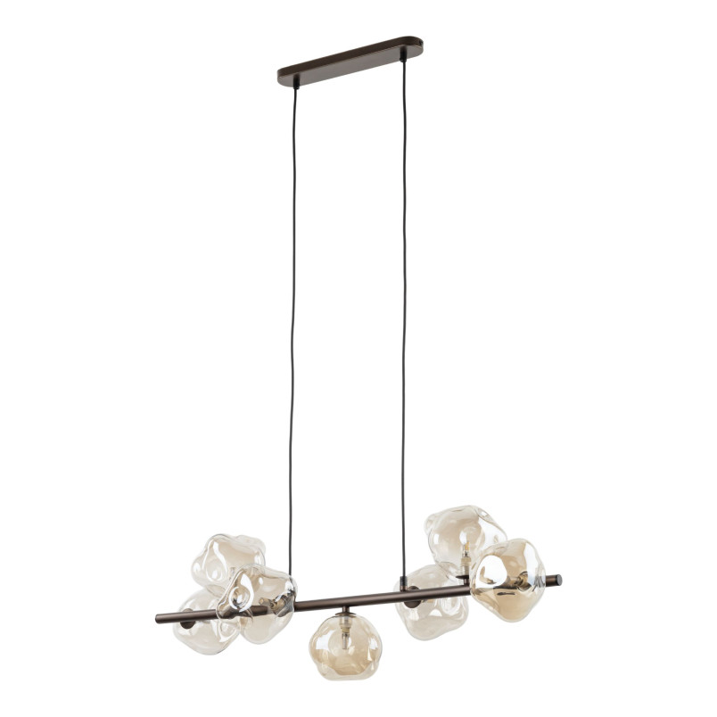 Lampa wisząca szklana Lava Brown TK Lighting - 7 punktów, 90cm