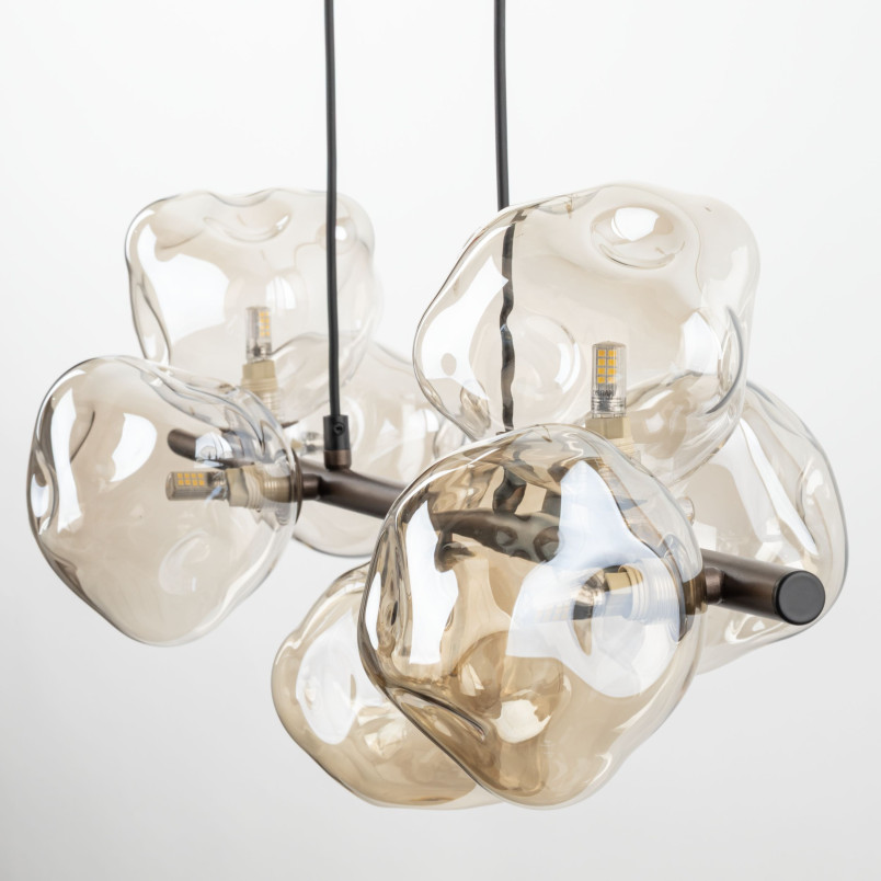 Lampa wisząca szklana Lava Brown TK Lighting - 7 punktów, 90cm