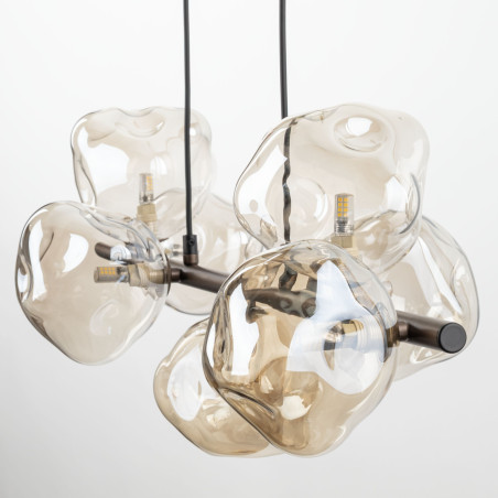 Lampa wisząca szklana Lava Brown TK Lighting - 7 punktów, 90cm