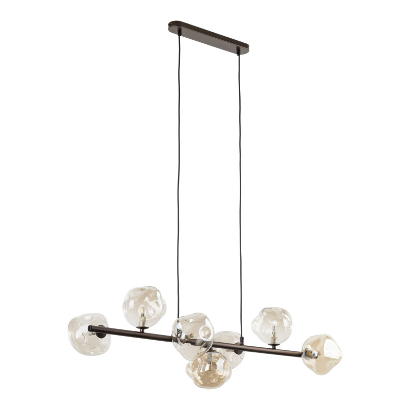 Lampa wisząca szklana Lava Brown TK Lighting - 7 punktów, 90cm
