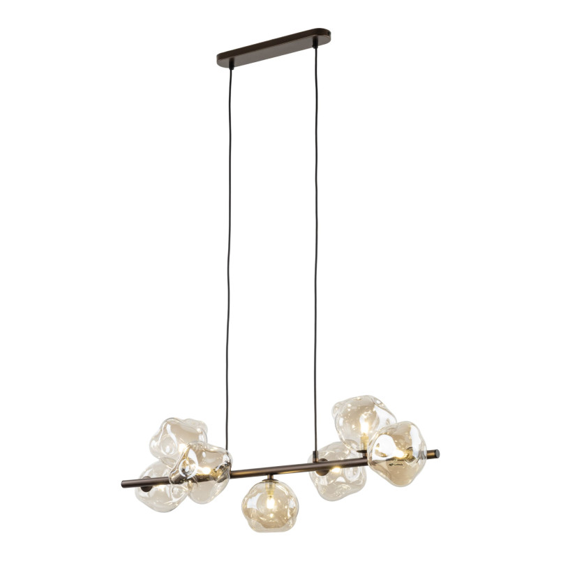 Lampa wisząca szklana Lava Brown TK Lighting - 7 punktów, 90cm