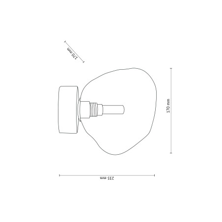 Plafon szklany Lava Brown TK Lighting | Modern, 17cm