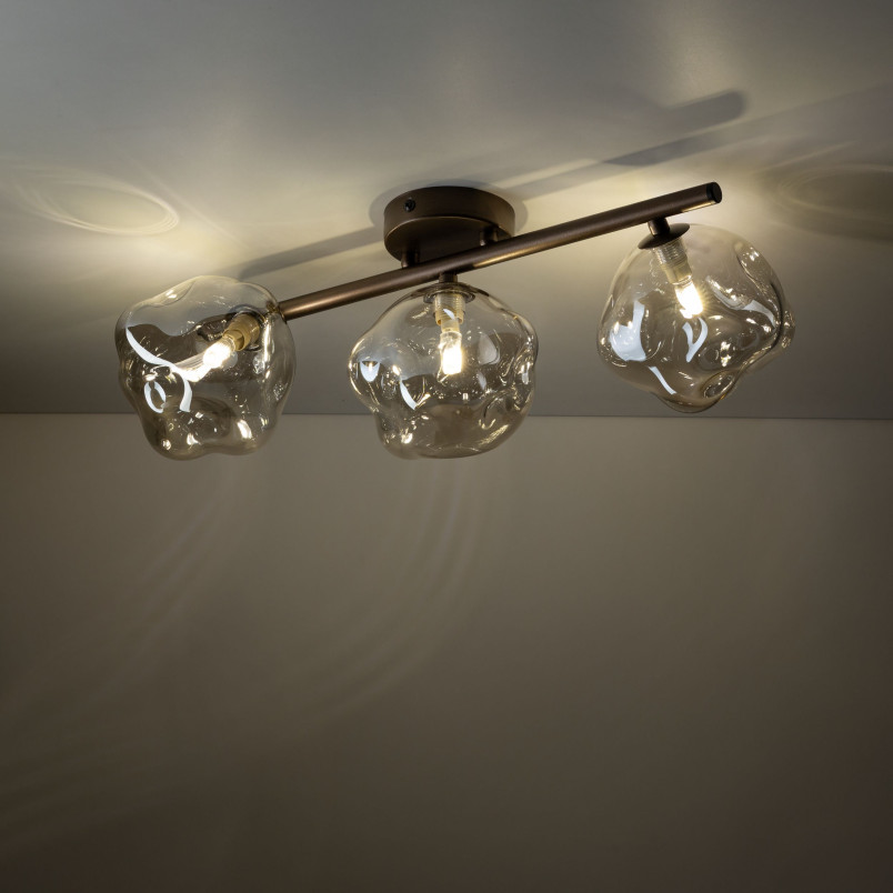 Palafon szklany 3 punktowy Lava Brown TK Lighting | Oświetlenie