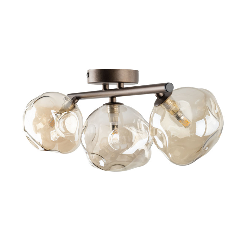 Palafon szklany 3 punktowy Lava Brown TK Lighting | Oświetlenie