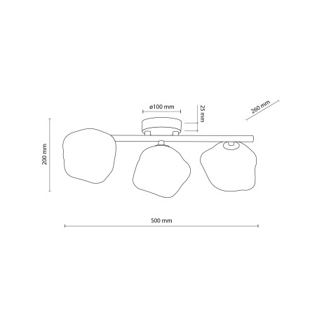 Palafon szklany 3 punktowy Lava Brown TK Lighting | Oświetlenie