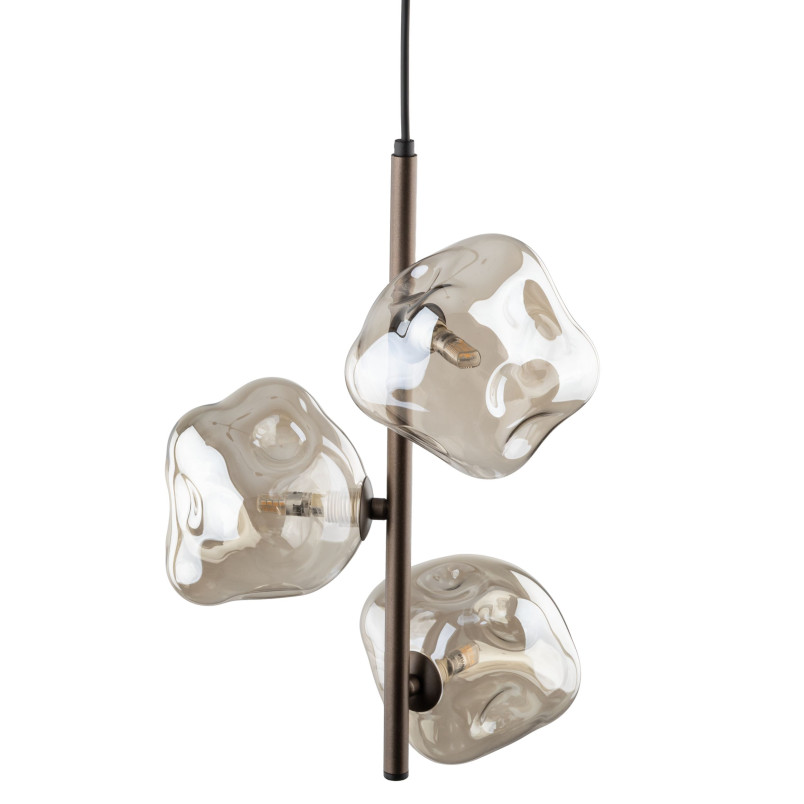 Lampa wisząca szklana Lava Brown TK Lighting | Modern 3 punkty