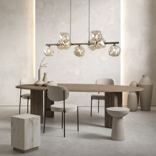 Lampa wisząca szklana Lava Brown TK Lighting | 9 punktów, 116cm