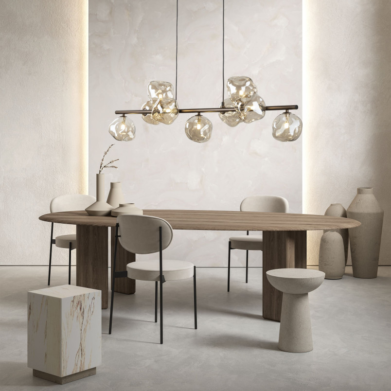 Lampa wisząca szklana Lava Brown TK Lighting | 9 punktów, 116cm