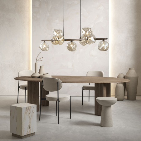 Lampa wisząca szklana Lava Brown TK Lighting | 9 punktów, 116cm