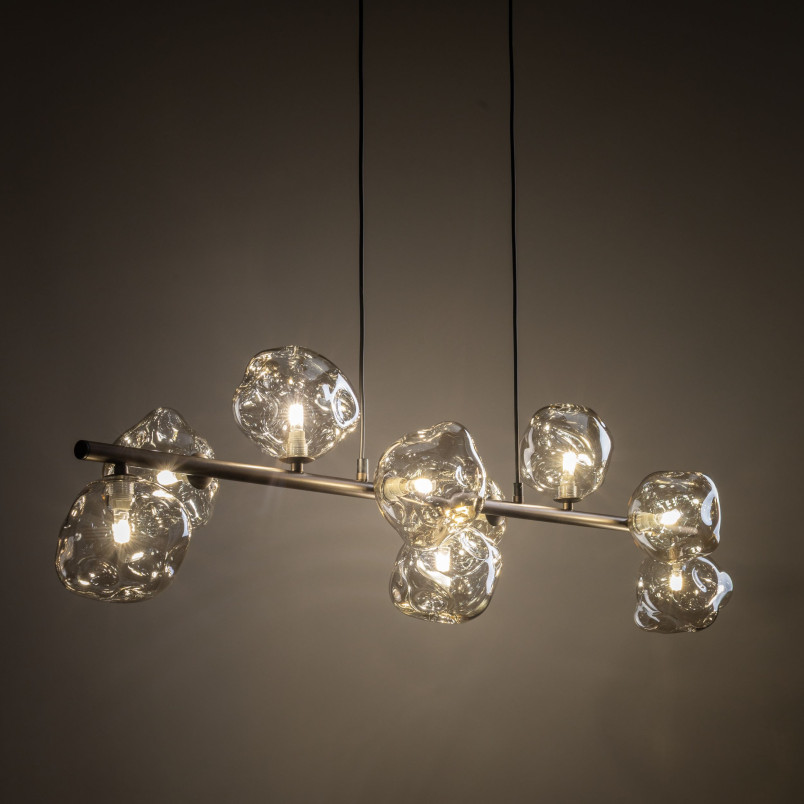 Lampa wisząca szklana Lava Brown TK Lighting | 9 punktów, 116cm