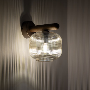 Kinkiet szklany retro Salvia TK Lighting | Brązowy, E14