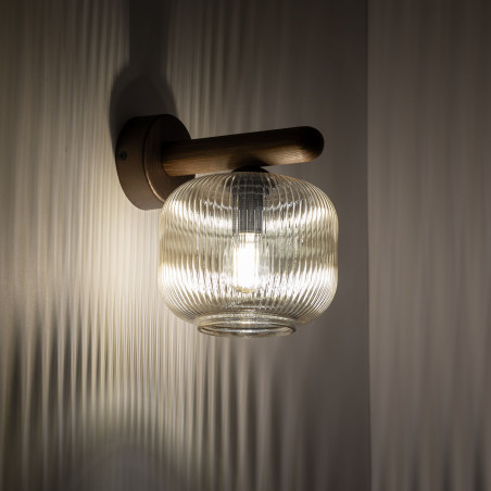 Kinkiet szklany retro Salvia TK Lighting | Brązowy, E14