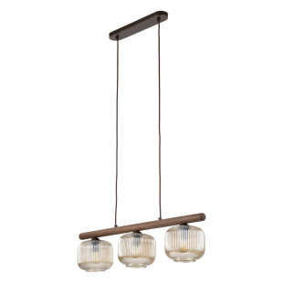 Lampa wisząca Salvia TK Lighting | Szklana, 3 punkty, Brązowa