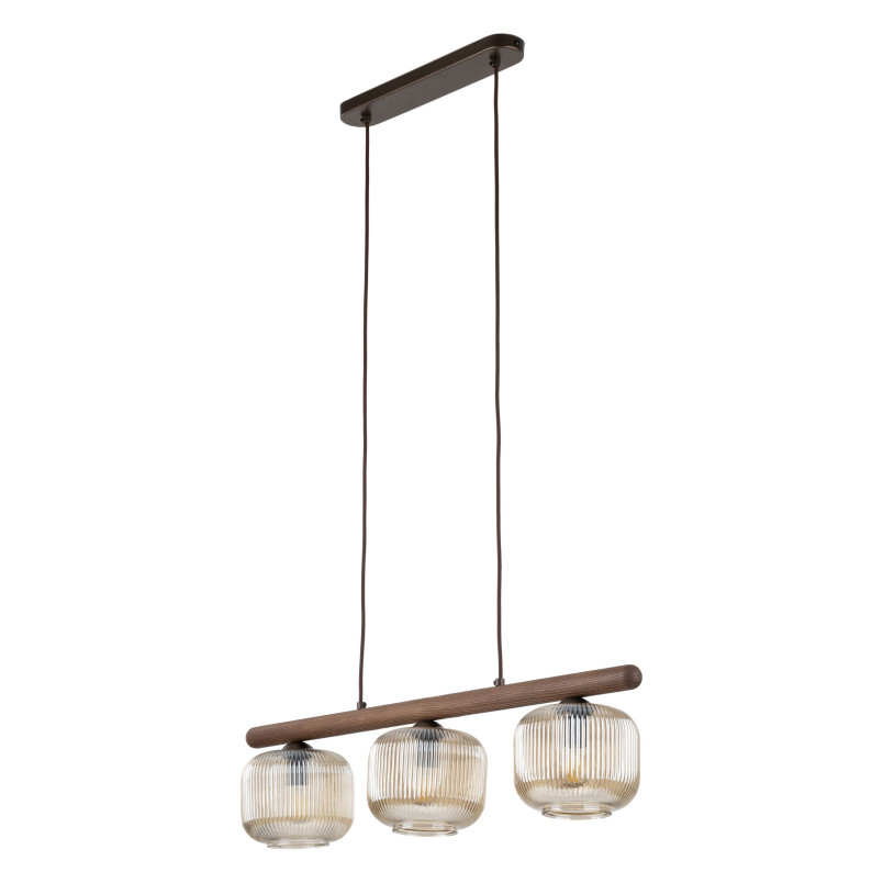 Lampa wisząca Salvia TK Lighting | Szklana, 3 punkty, Brązowa