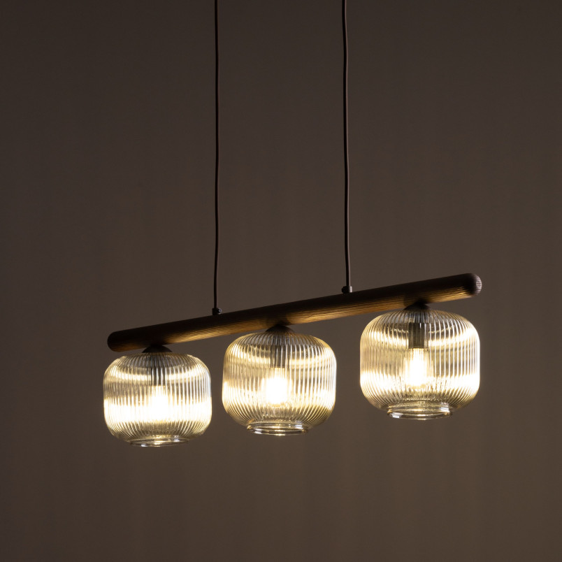 Lampa wisząca Salvia TK Lighting | Szklana, 3 punkty, Brązowa