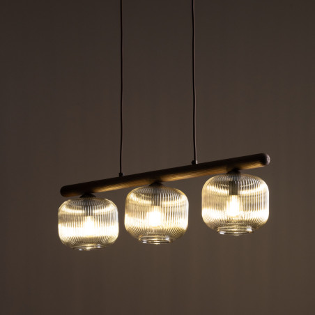 Lampa wisząca Salvia TK Lighting | Szklana, 3 punkty, Brązowa