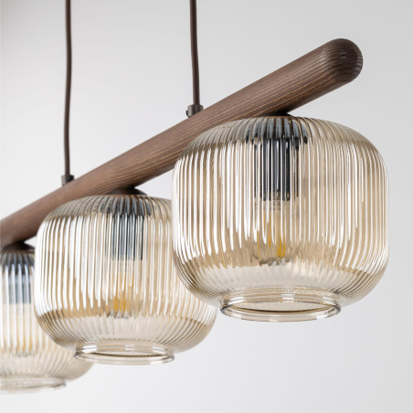Lampa wisząca Salvia TK Lighting | Szklana, 3 punkty, Brązowa
