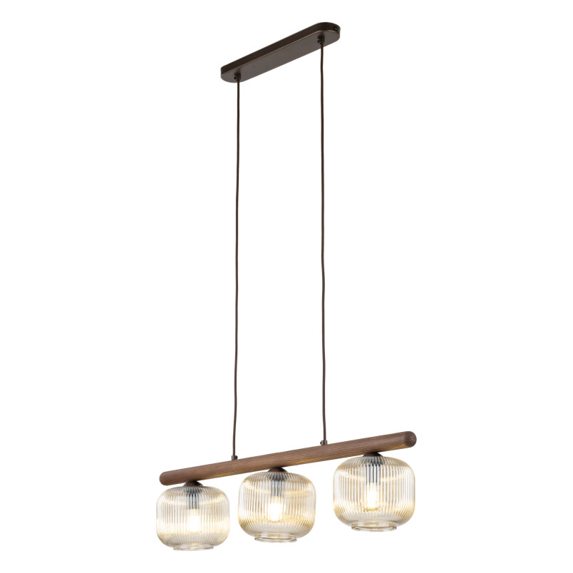 Lampa wisząca Salvia TK Lighting | Szklana, 3 punkty, Brązowa