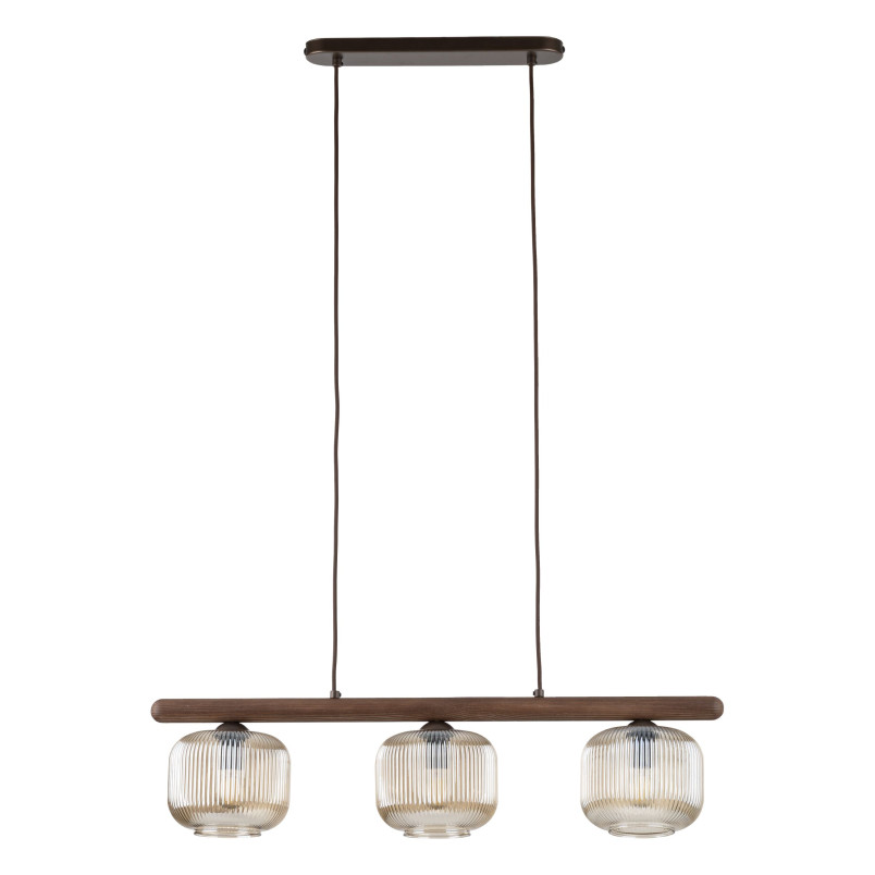 Lampa wisząca Salvia TK Lighting | Szklana, 3 punkty, Brązowa