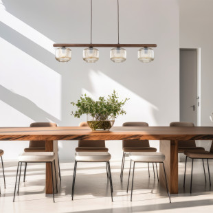 Lampa wisząca Salvia - 4 punkty, szkło ryflowane, TK Lighting