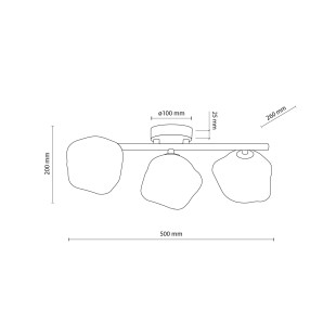 Palafon szklany Lava Sabia 3 punktowy | TK Lighting - Nowoczesny design