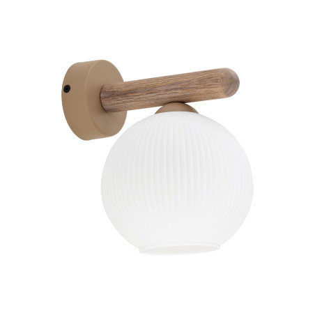 Kinkiet Virlo: Szklana kula ryflowana, biały/beż - TK Lighting