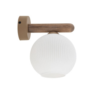 Kinkiet Virlo: Szklana kula ryflowana, biały/beż - TK Lighting