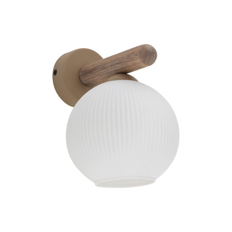 Kinkiet Virlo: Szklana kula ryflowana, biały/beż - TK Lighting