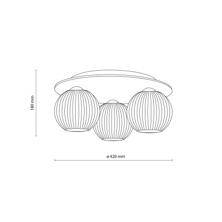 Plafon szklany 3 kule Virlo biały/beż TK Lighting - Skandynawski design