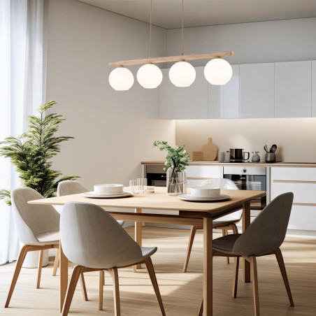 Lampa wisząca Virlo: 4 szklane kule, 95cm - TK Lighting