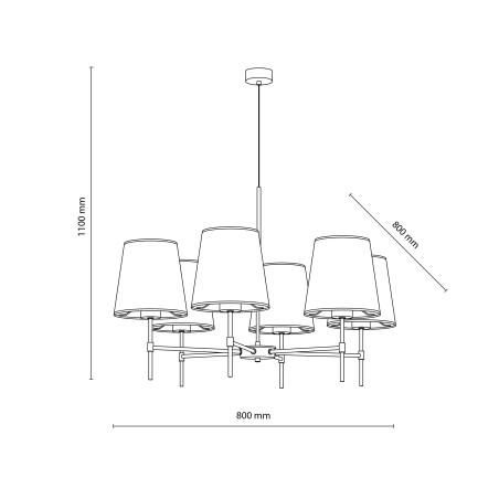Żyrandol Elizabeth 6 abażurów | TK Lighting - Elegancki design