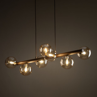 Lampa wisząca Estera Wood TK Lighting | 7 punktów, szkło, 90cm