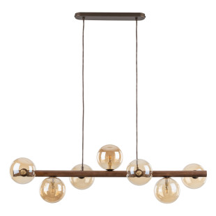 Lampa wisząca Estera Wood TK Lighting | 7 punktów, szkło, 90cm