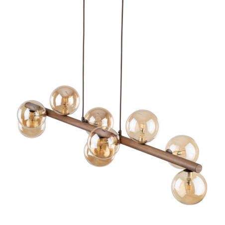 Lampa wisząca Estera Wood TK Lighting - 9 punktów, bursztyn