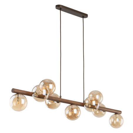 Lampa wisząca Estera Wood TK Lighting - 9 punktów, bursztyn
