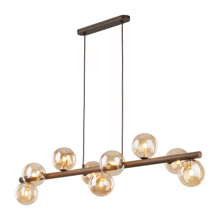 Lampa wisząca Estera Wood TK Lighting - 9 punktów, bursztyn