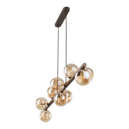 Lampa wisząca Estera Wood TK Lighting - 9 punktów, bursztyn