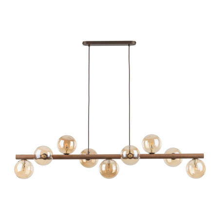 Lampa wisząca Estera Wood TK Lighting - 9 punktów, bursztyn