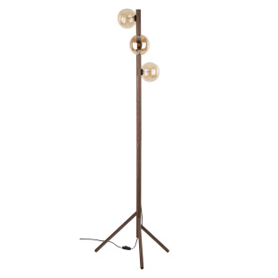 Lampa podłogowa Estera Wood TK Lighting | 3 szklane kule